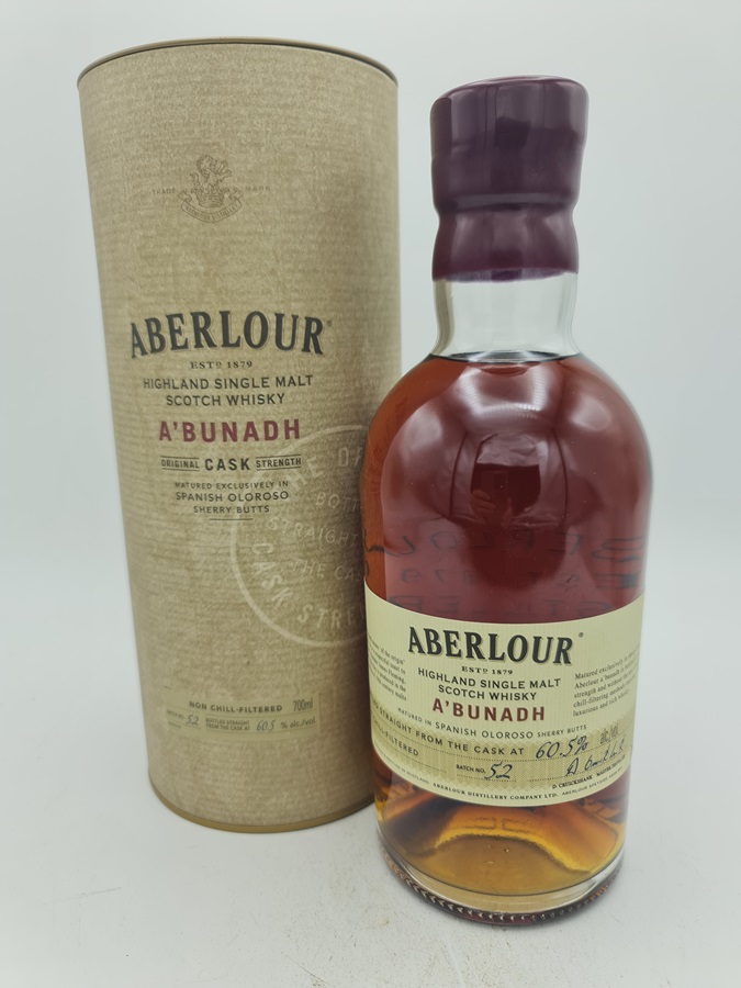Aberlour A'bunadh Single Highland Malt from Speyside bottled 2015 Batch 52 60,5% alc by vol 700ml