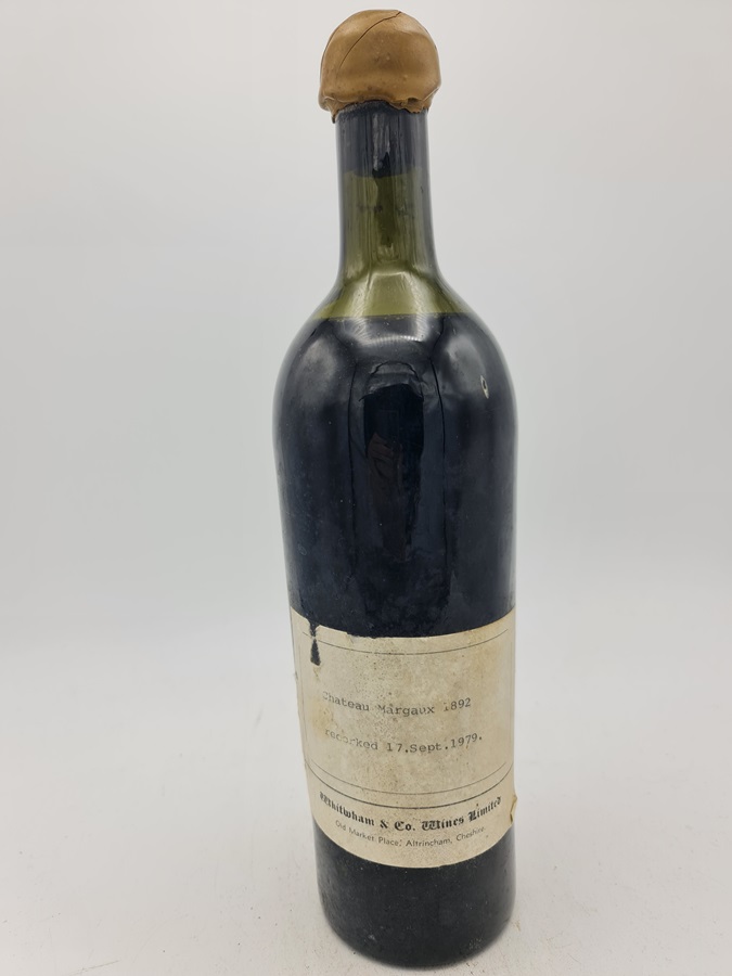 Chteau Margaux 1892 'recorked 17th Sept. 1979'
