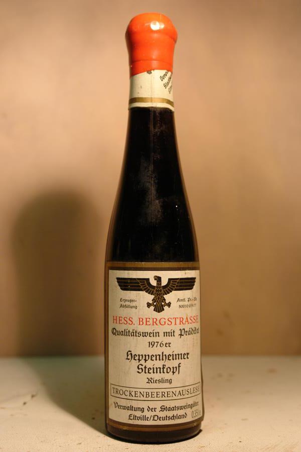 Hessische Staatsweingter Domaine Bergstrasse - Heppenheimer Steinkopf Riesling Trockenbeerenauslese 1976 375ml